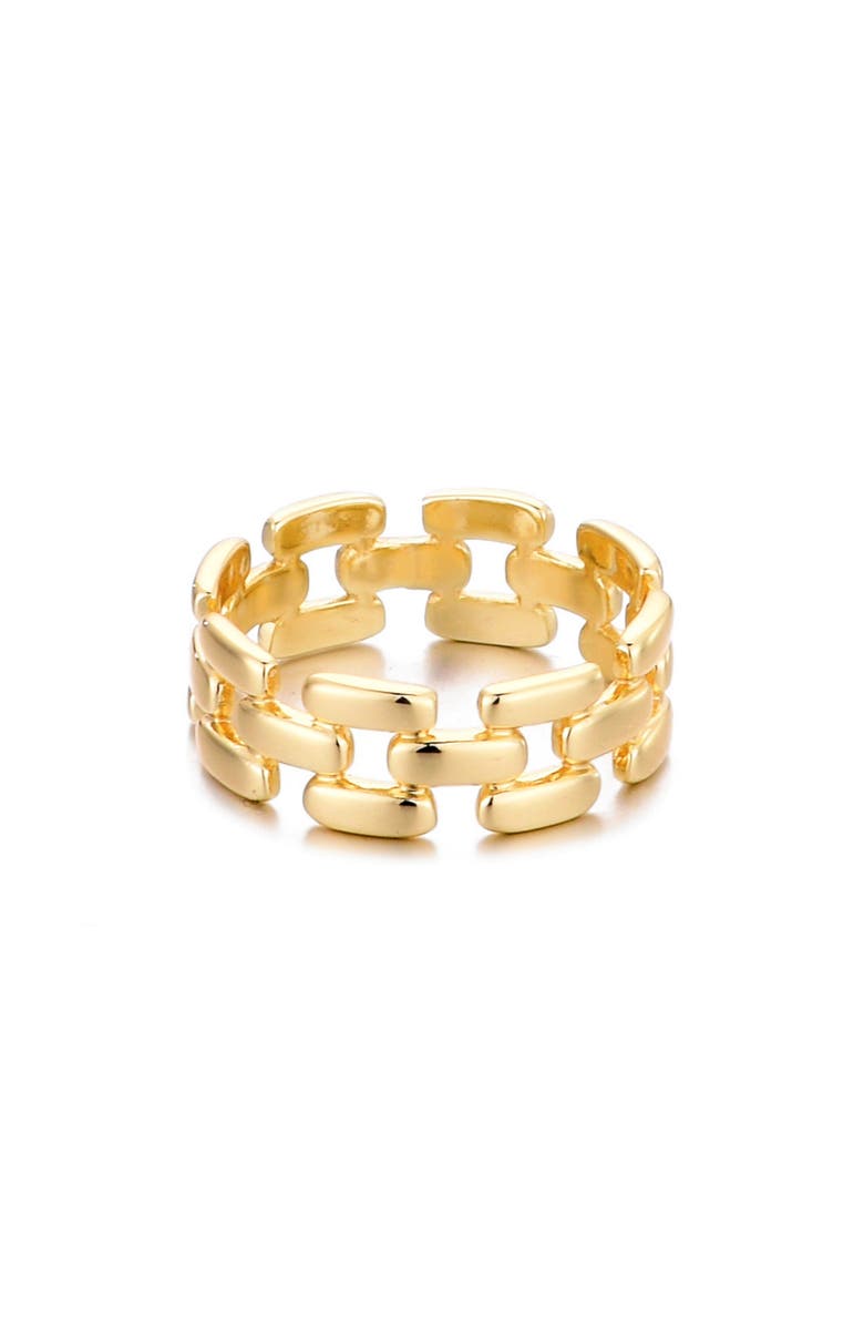 Adornia Grid Pattern Ring, Main, color, Gold