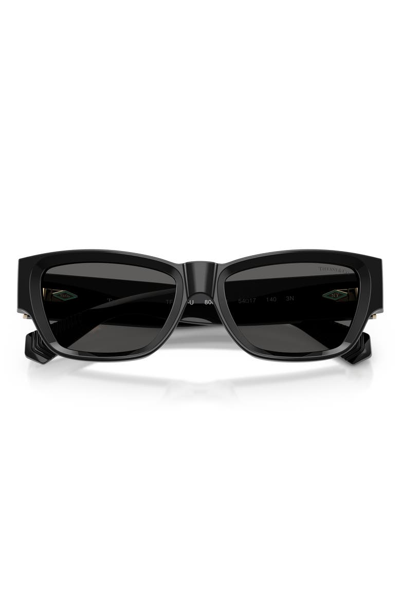 Tiffany & Co. 54mm Rectangular Sunglasses, Alternate, color, Black / Dark Grey