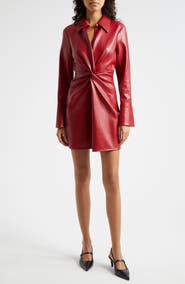 Cinq à Sept McKenna Long Sleeve Faux Leather Dress