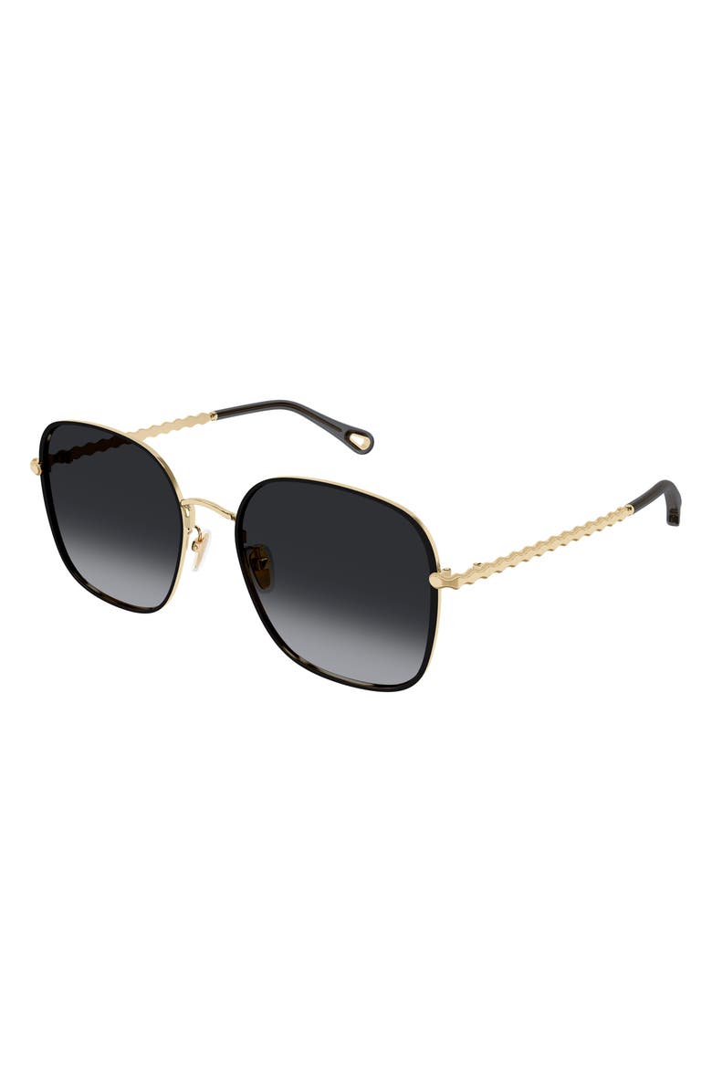 Chloé 57mm Gradient Square Sunglasses, Alternate, color,