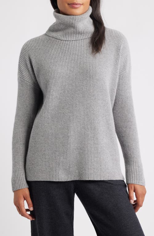 Eileen Fisher Rib Turtleneck Sweater In Gray