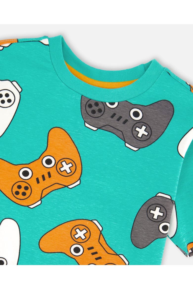 Organic Cotton Jersey Gamepads T-Shirt, Alternate, color, Blue Printed Gamepads