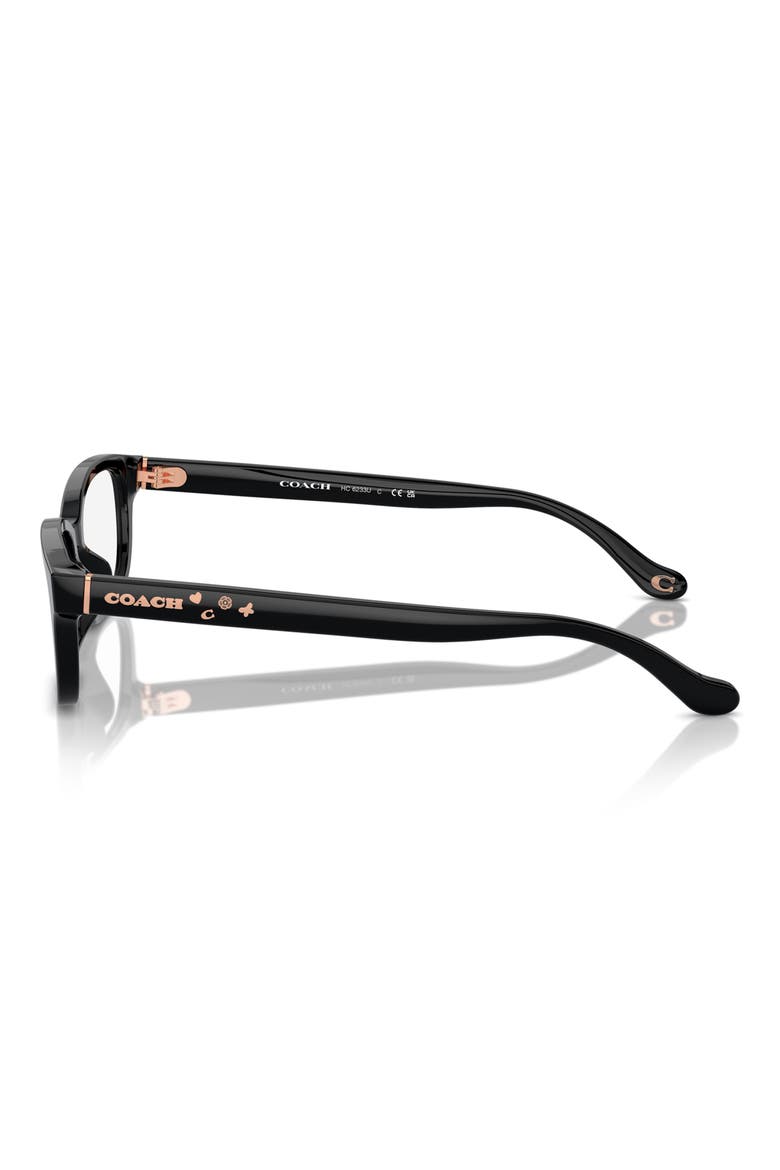 50mm Rectangular Optical Glasses, Alternate, color, BLACK / DEMO LENS