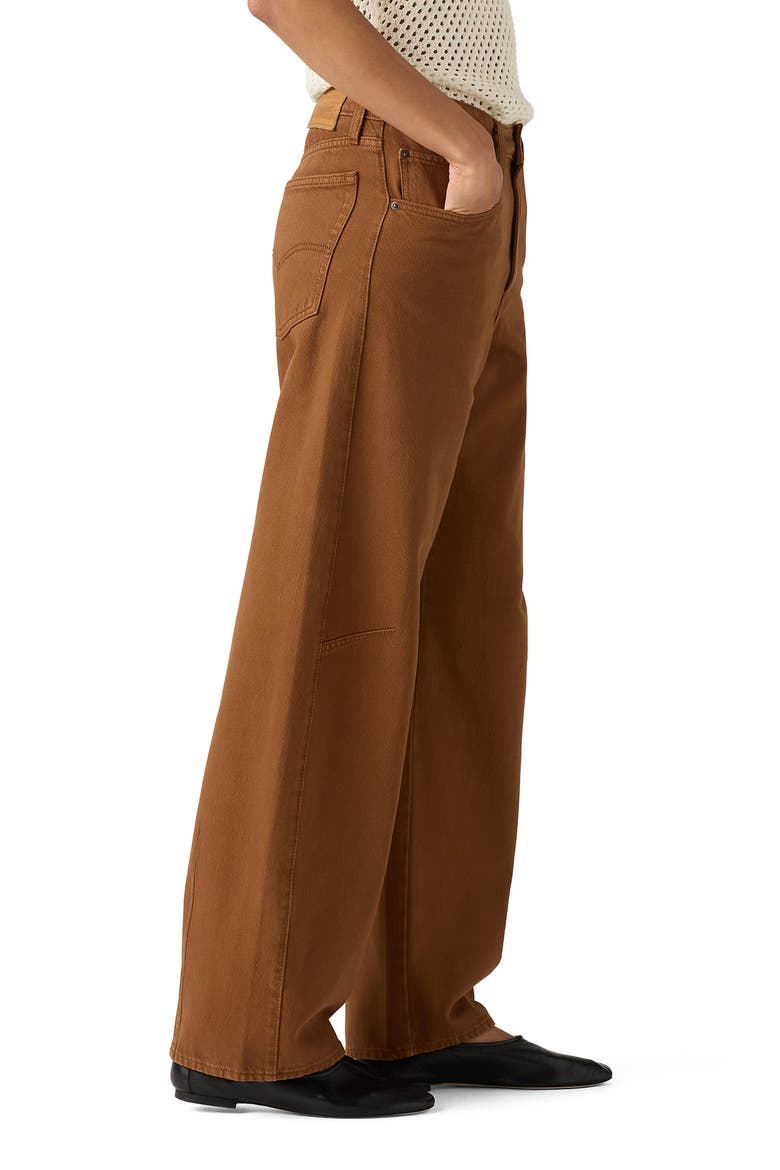 Baggy Dad Barrel Leg Jeans, Alternate, color, WASHED BISON GD