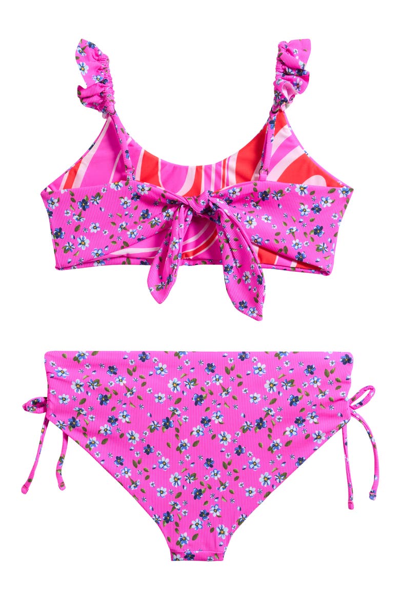 Kids' Happy Flower Mango Reversible Two-Piece Swimsuit, Alternate, color, PINK