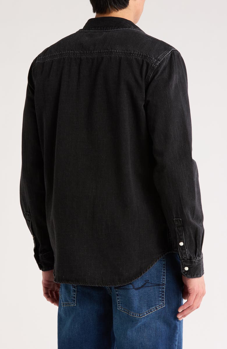7 For All Mankind Long Sleeve Denim Shirt, Alternate, color, Black