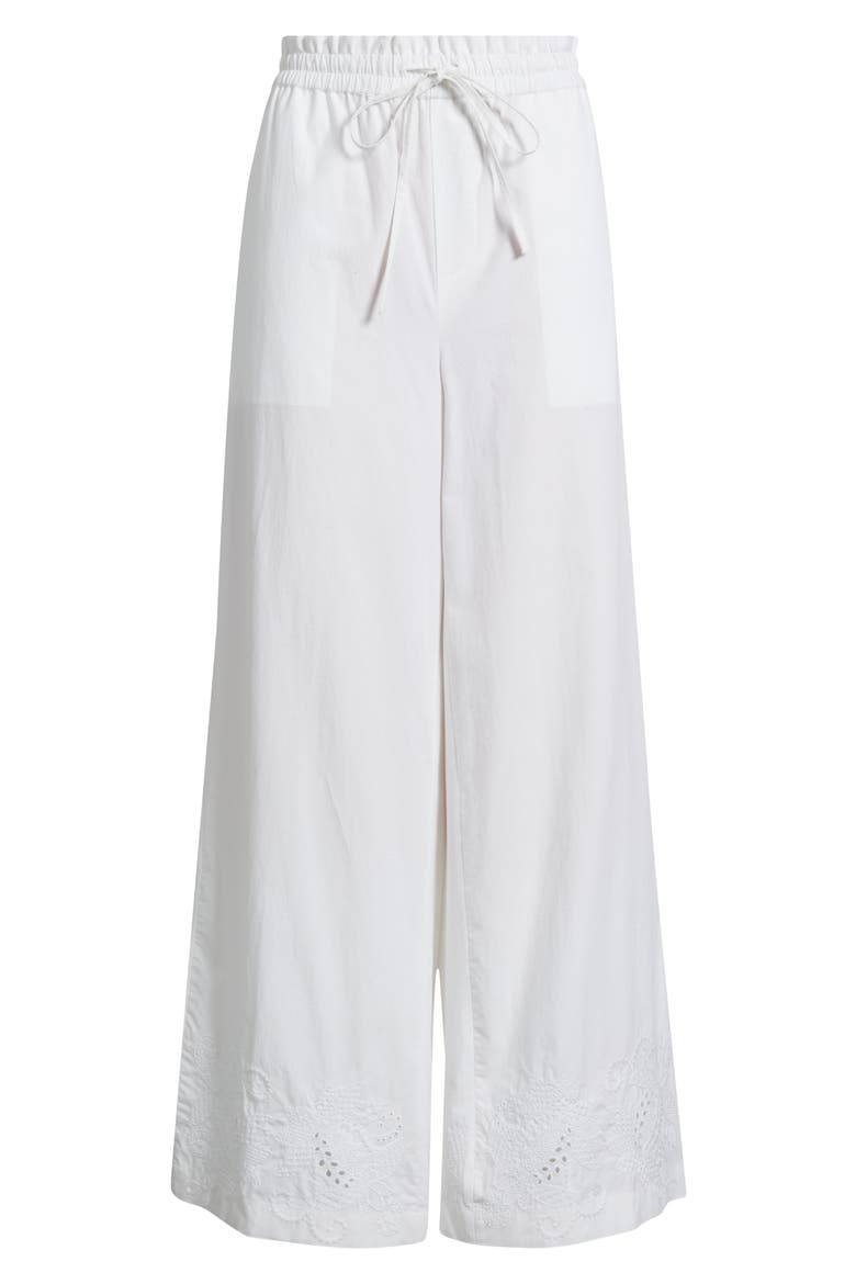 Marin Embroidered Wide Leg Pants, Alternate, color, WHITE