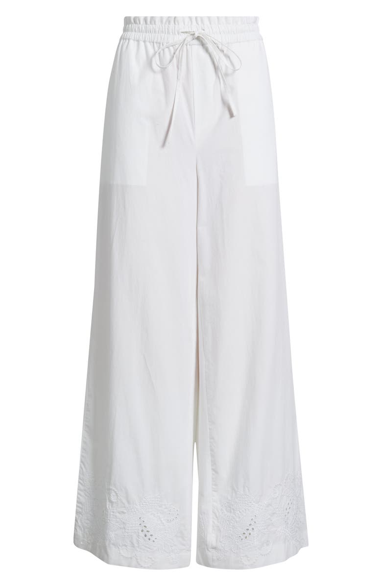 rag & bone Marin Embroidered Wide Leg Pants, Alternate, color, White