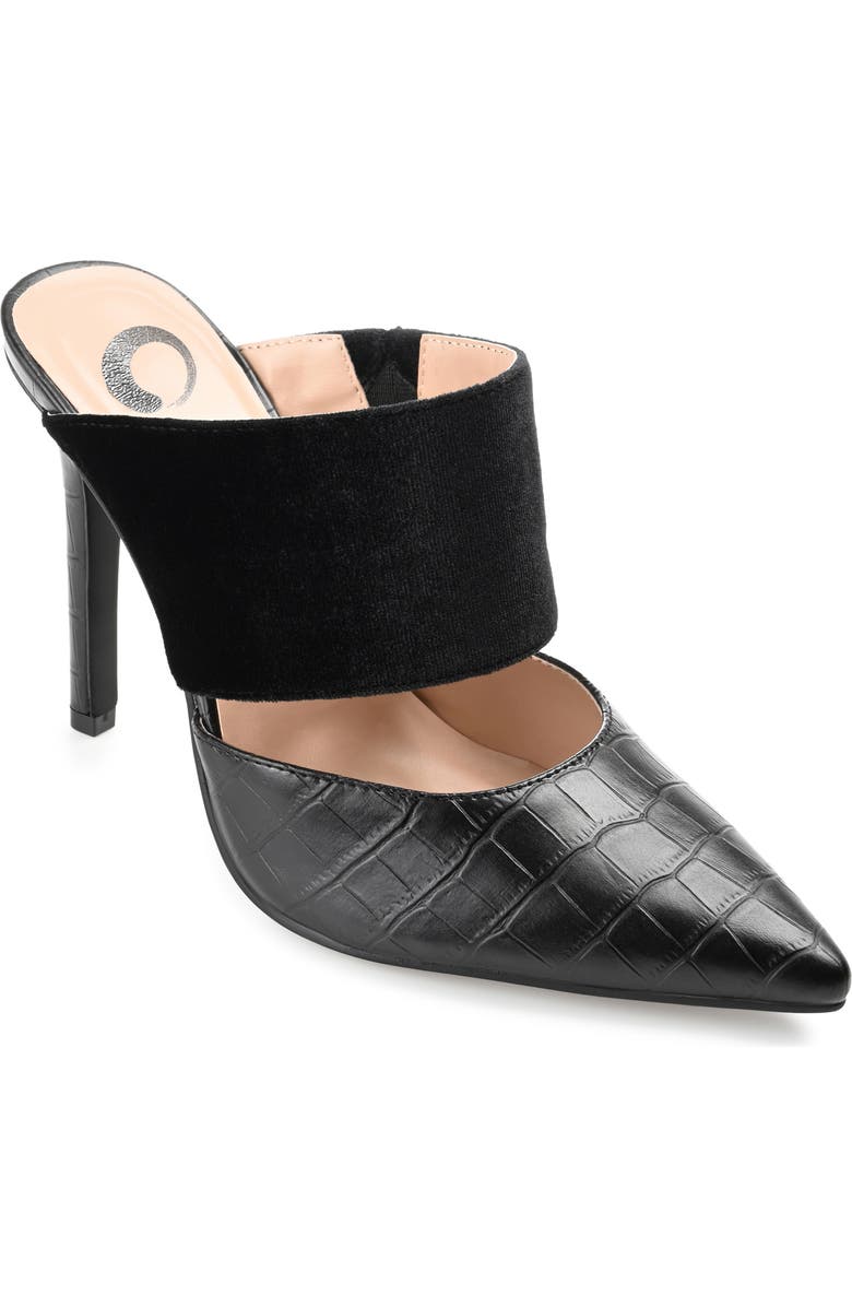 Journee Collection Sutonn Croc Embossed Mule Pump, Main, color,