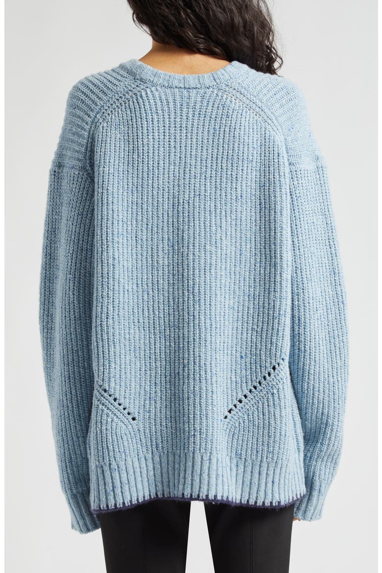 Heather Merino Wool Blend Sweater, Alternate, color, HEATHER DENIM BLUE