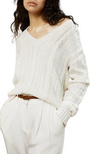 Lilysilk Women's Cable-Knit Wool-Cashmere Blend Sweater
