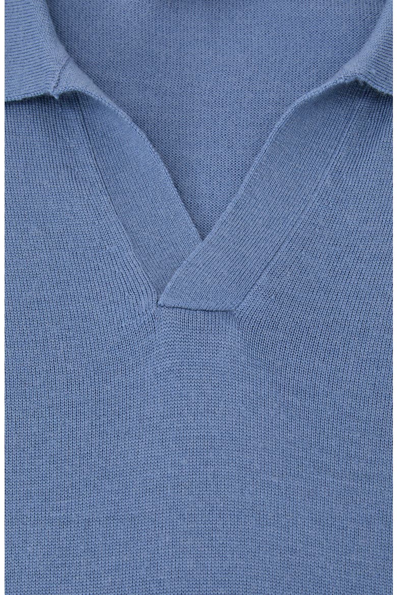 Duchie Short Sleeve Wool Polo Sweater, Alternate, color, NORDIC BLUE
