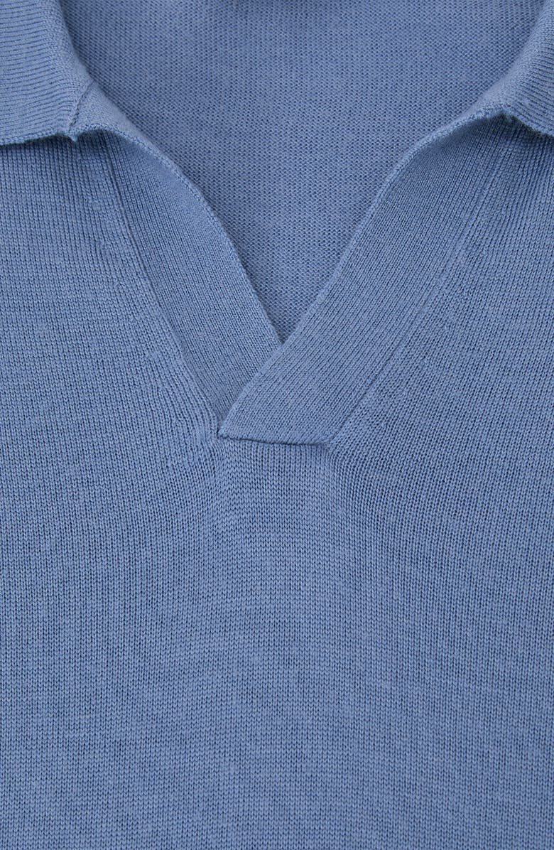 Reiss Duchie Short Sleeve Wool Polo Sweater, Alternate, color, Nordic Blue
