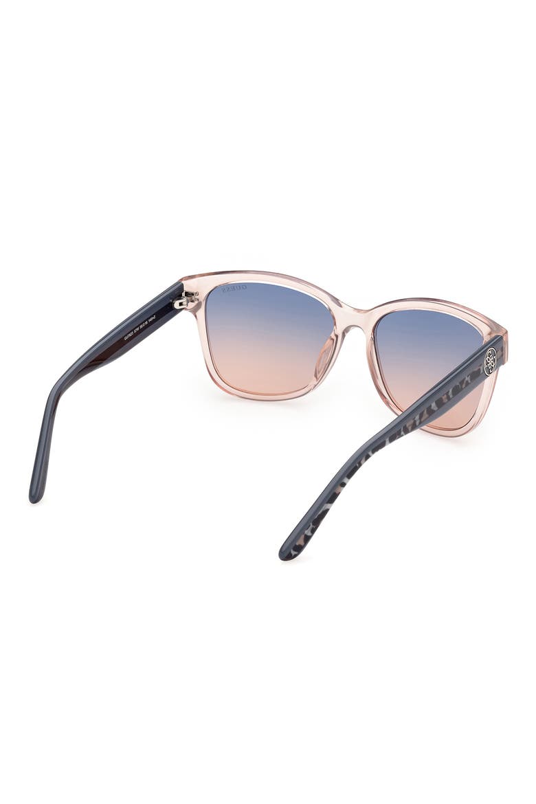 Square Sunglasses, Alternate, color, SHINY BEIGE / GRADIENT BLUE