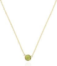 The Lovery Fine Jewelry Peridot Single Bezel Necklace