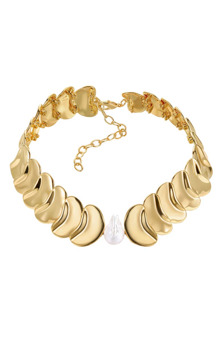 st. Moran Freshwater Pearl Statement Necklace, Main, color, White