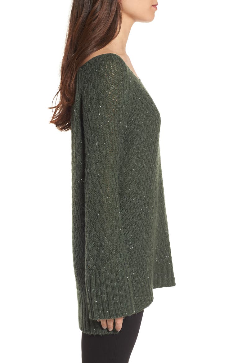 Slouchy Tunic Sweater, Alternate, color, GREEN WOOD