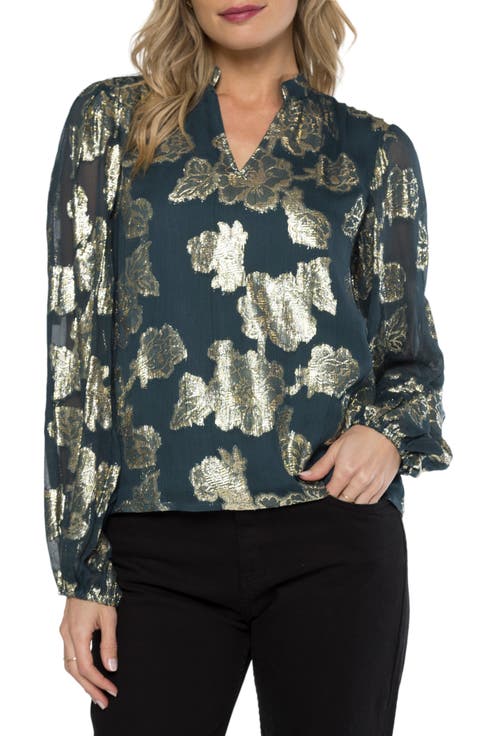 Alexandria Metallic Floral Top