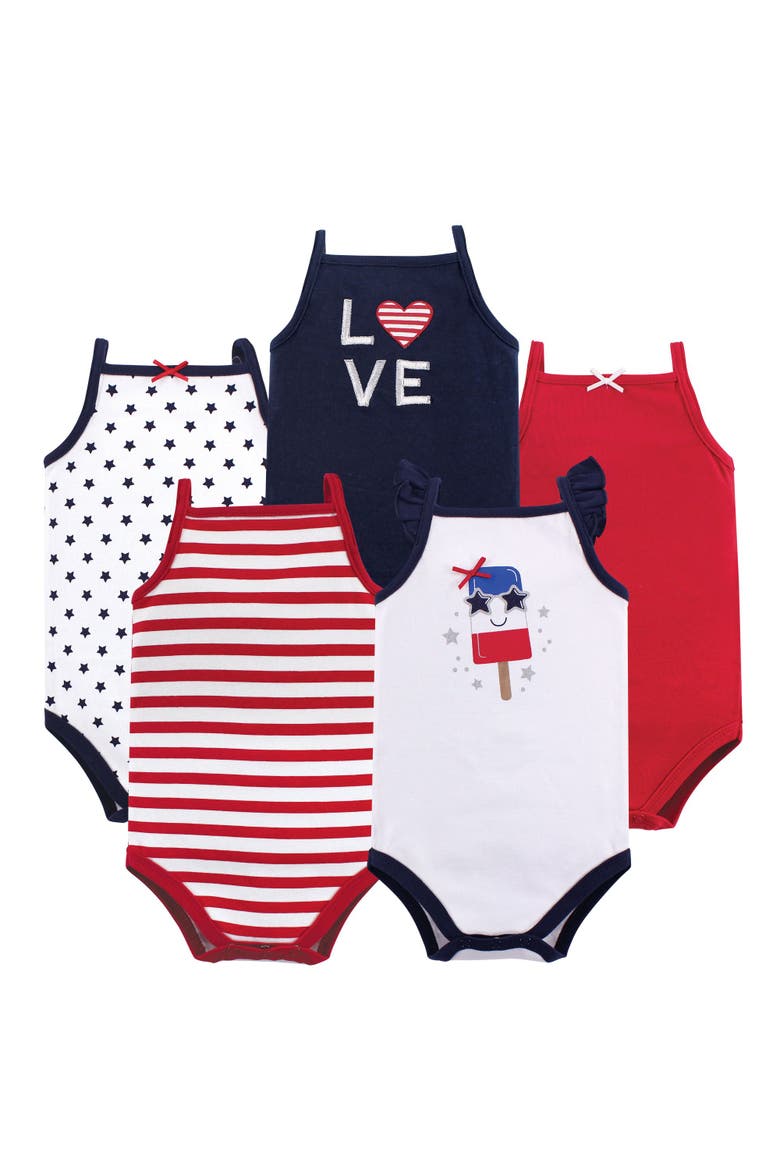 Soft Cotton Sleeveless Infant Bodysuits, Main, color, Shining Stars Stripes