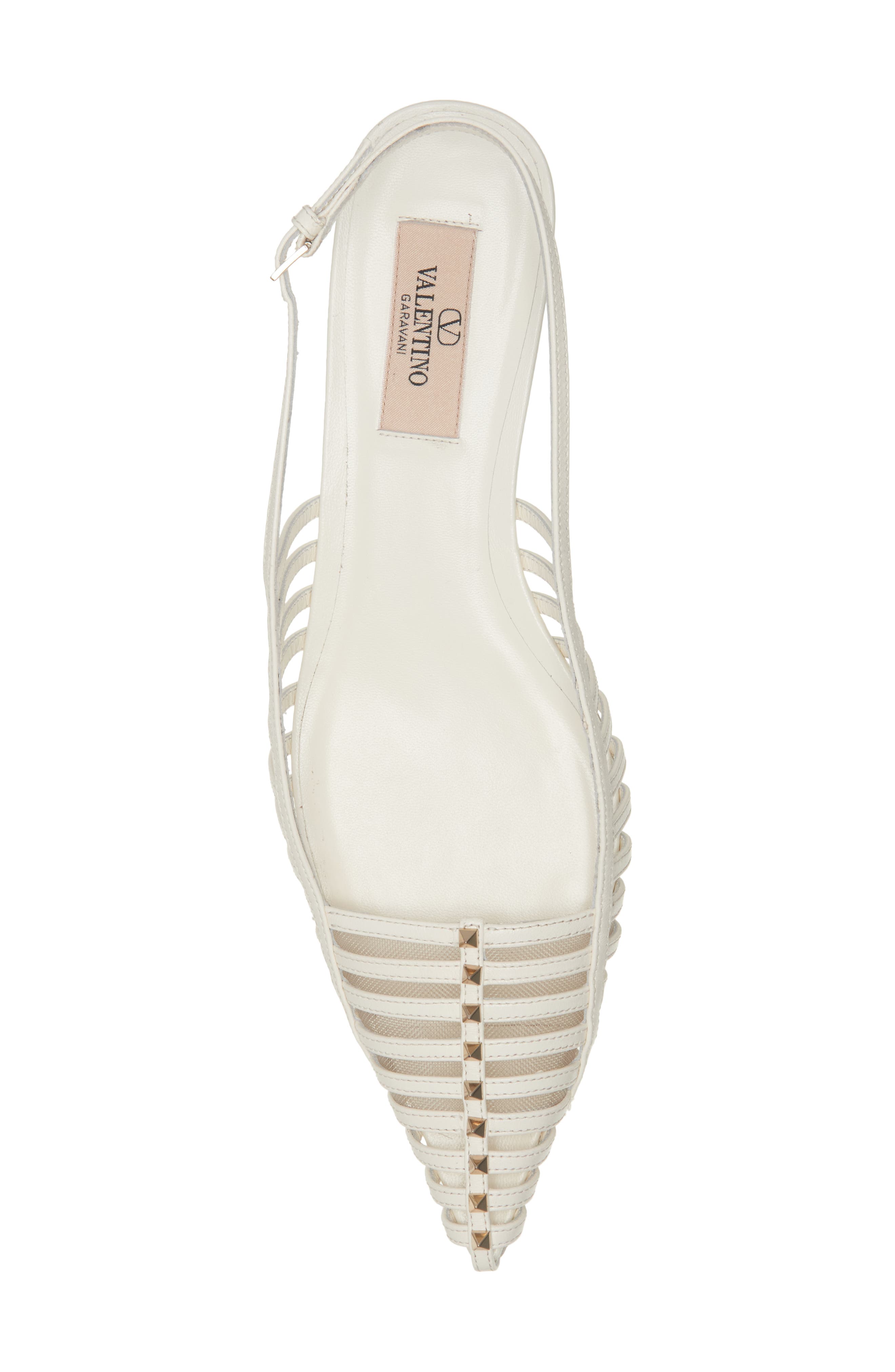 Valentino Garavani Rockstud Wispy Pointed Toe Slingback Flat, Alternate, color, 