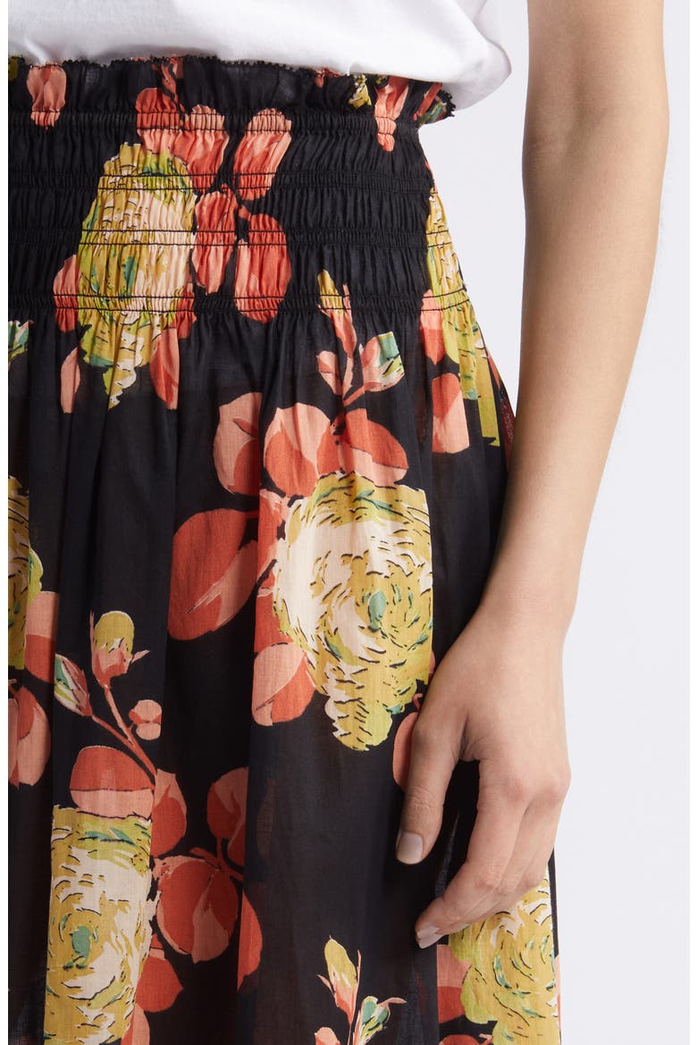 The Canary Floral Midi Skirt, Alternate, color, CABBAGE ROSE PRINT