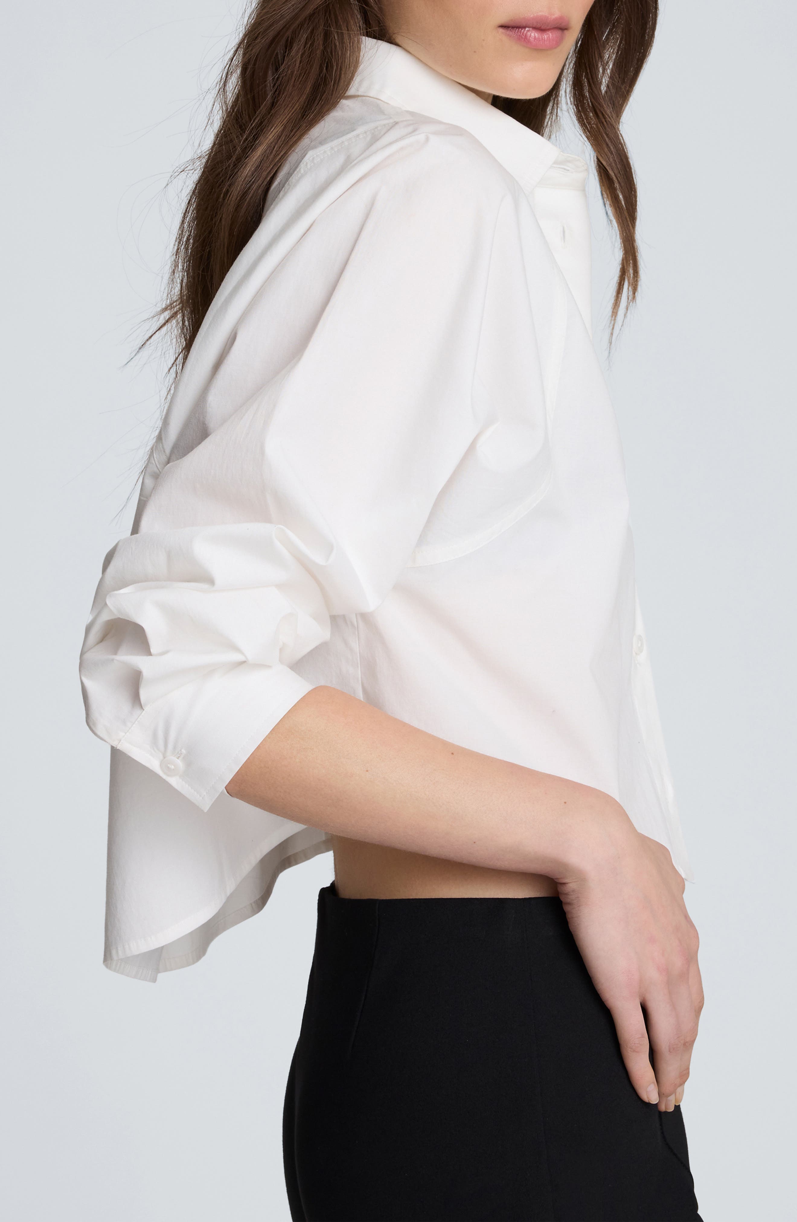Kenneth Cole Cropped Shirt with Exaggerated Armholes (Women ...