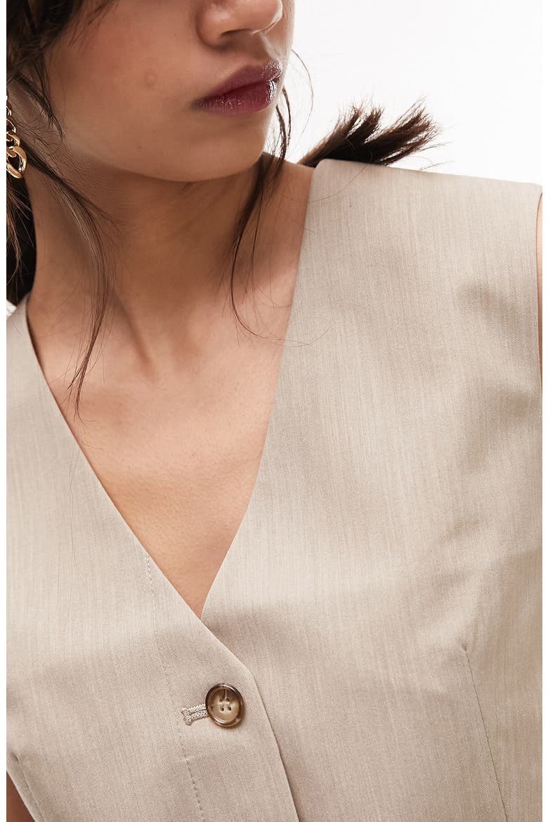V-Neck Waistcoat, Alternate, color, BEIGE