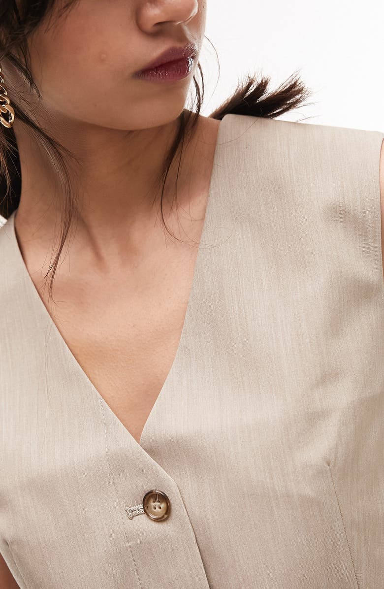 Topshop V-Neck Waistcoat, Alternate, color,