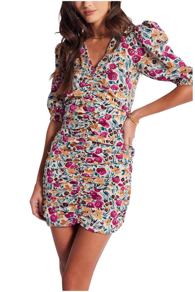 Carly Ruched Front Dress, Main, color, Flora Print