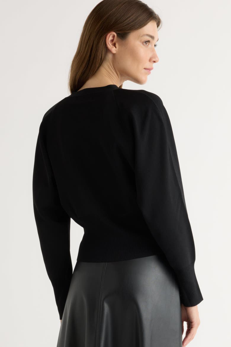 Carson Button-Front Cardigan, Alternate, color, Black