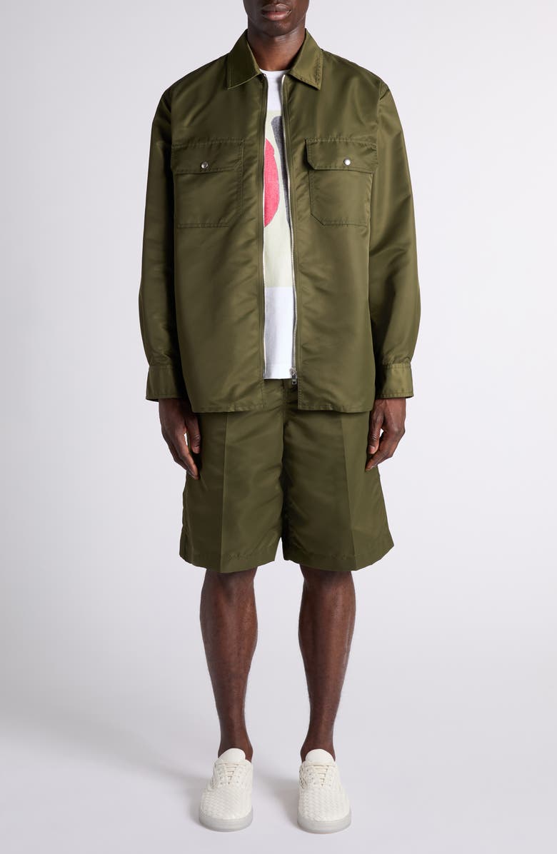 Bottega Veneta Water Repellent Nylon Zip Overshirt, Alternate, color, 3293 Shrub
