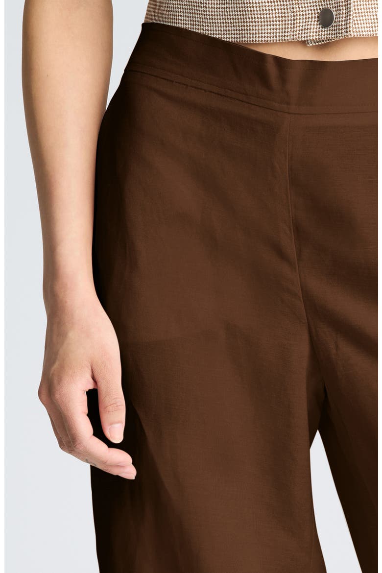 Pull-On Linen Blend Wide Leg Pants, Alternate, color, BRUNETTE
