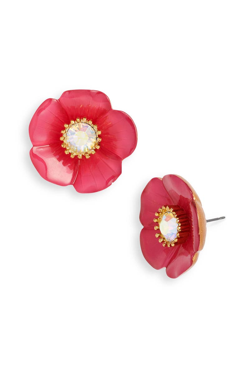 'Secret Garden' Flower Stud Earrings, Main, color, PINK MULTI