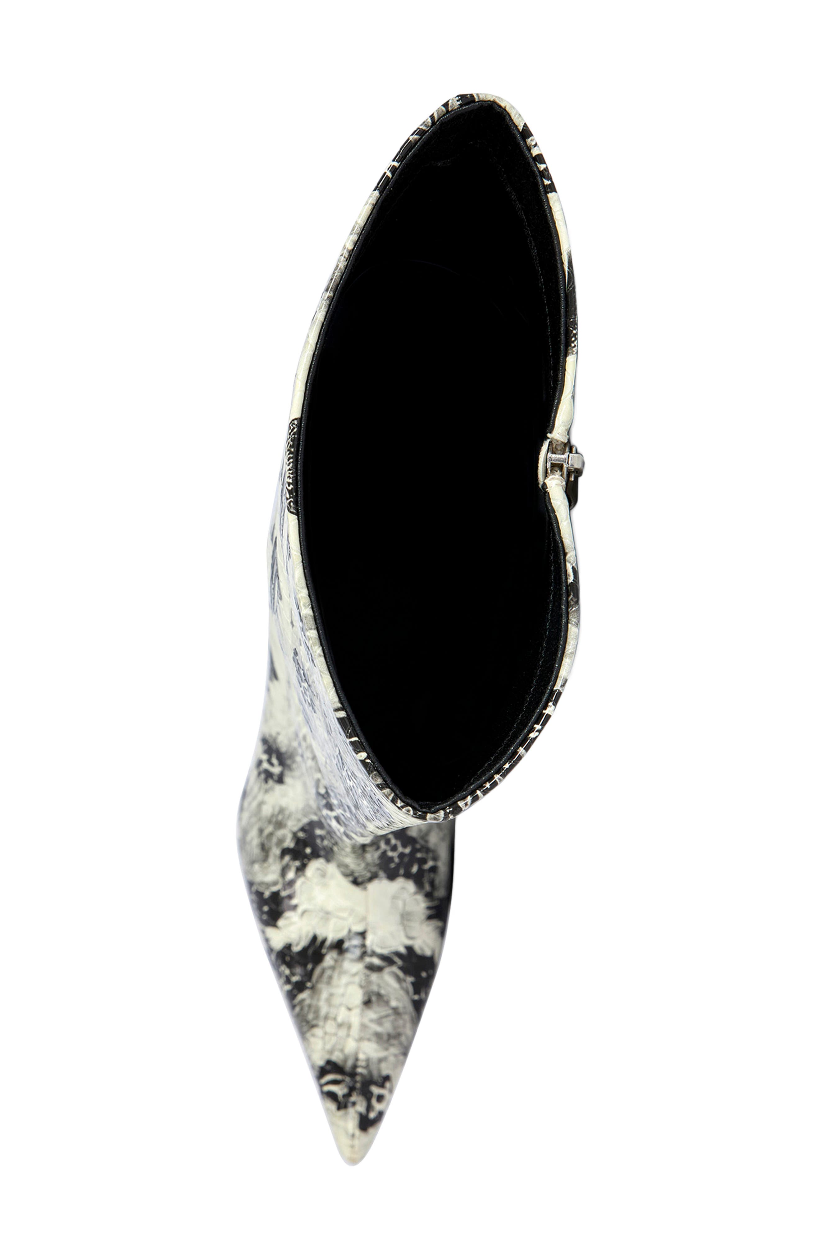 Barely Faux Snakeskin Knee High Boot, Alternate, color, WHITE BLACK