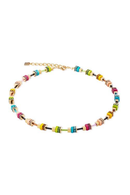 Coeur De Lion Boho Sunset Cube Necklace In Multi