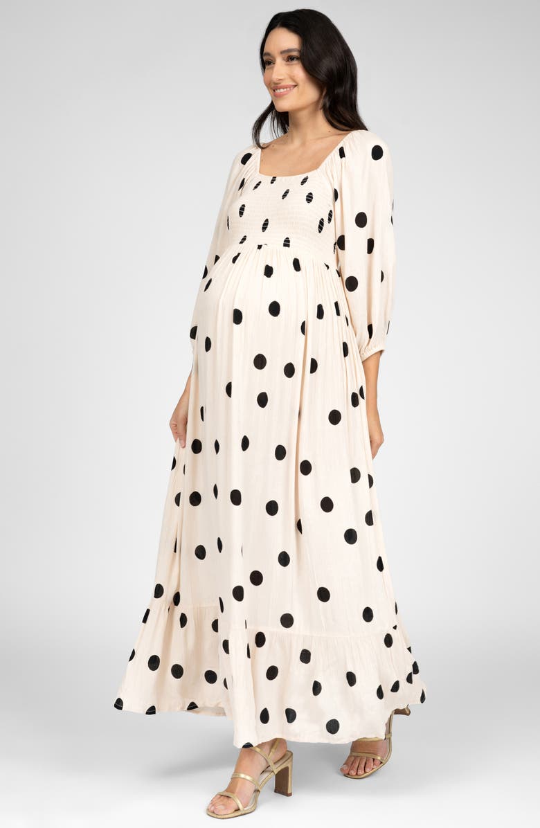 Seraphine Shirred Midi Maternity Dress, Alternate, color, 