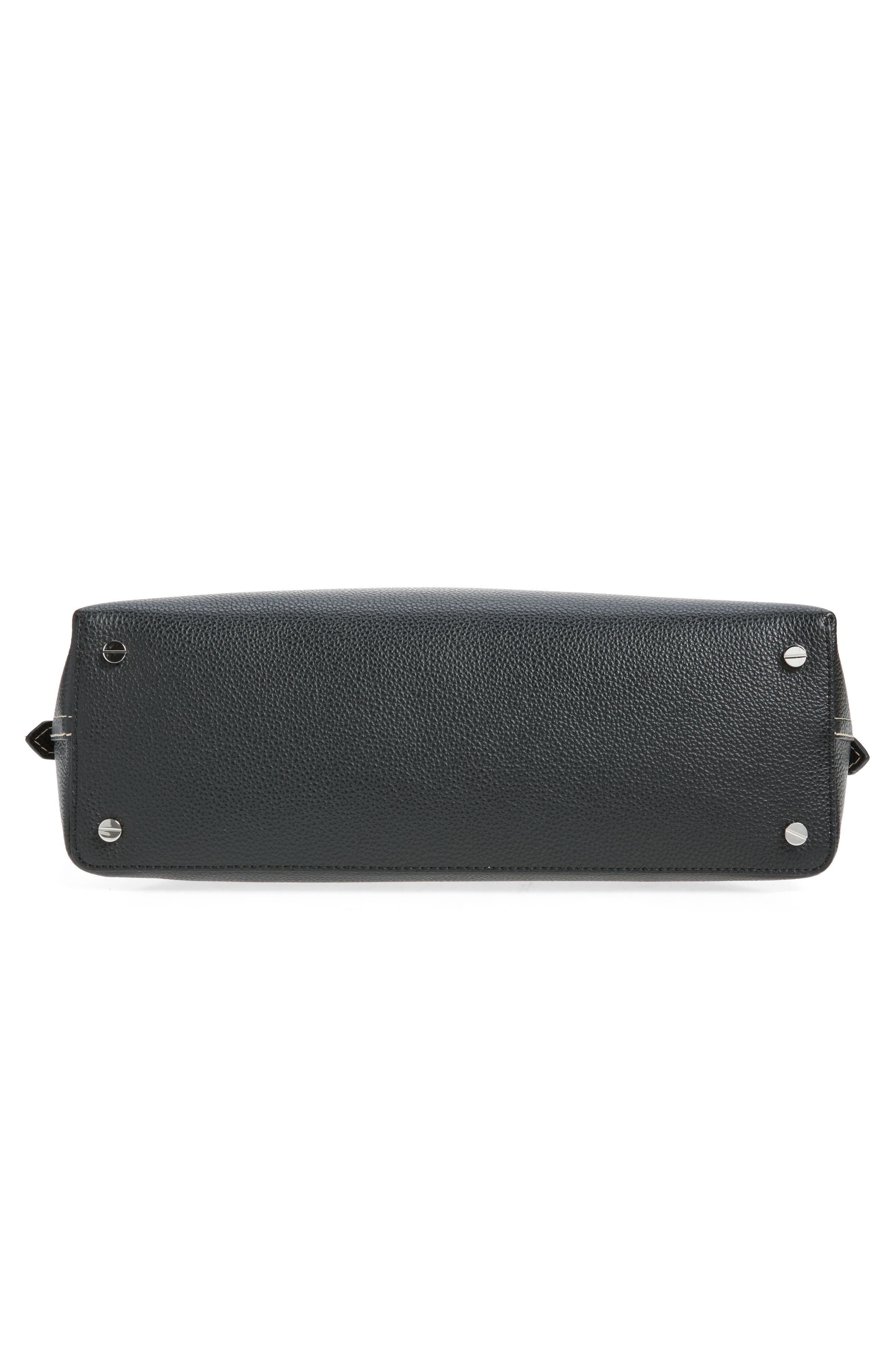 TOTEME T-Lock Leather Shoulder Bag, Alternate, color, Black