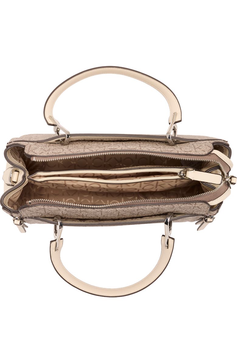 Calvin Klein Garnet Satchel, Alternate, color, Taupe/ White