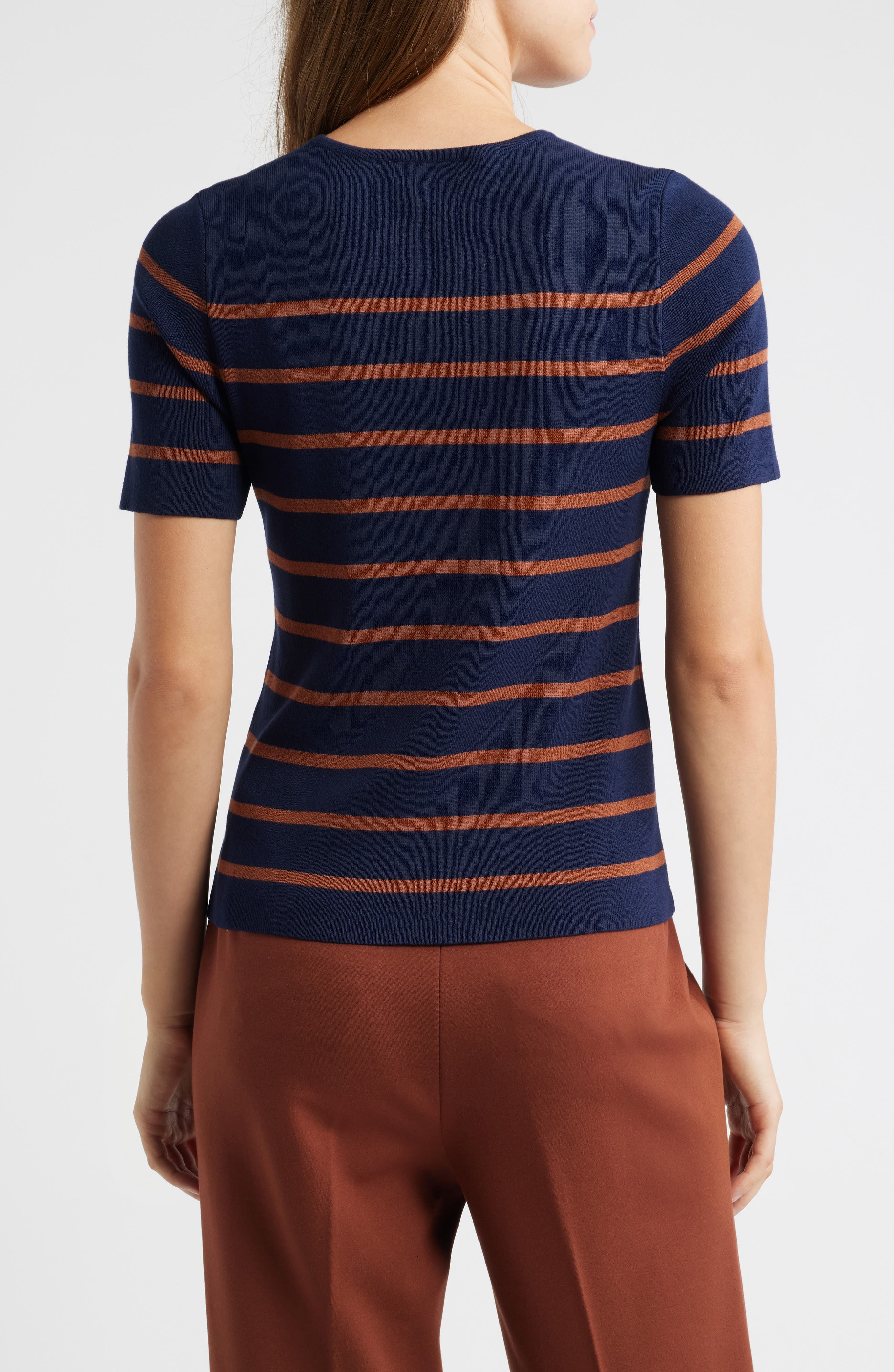 Stripe Short Sleeve Sweater - image 4