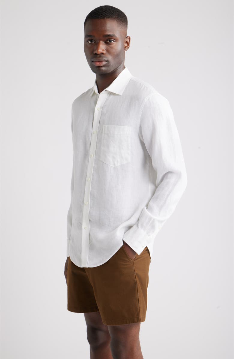 Nordstrom Linen Button-Up Shirt, Alternate, color, White