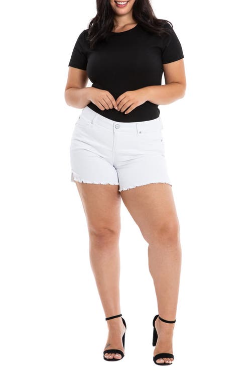 Slink Jeans Frayed Hem Side Vent Shorts