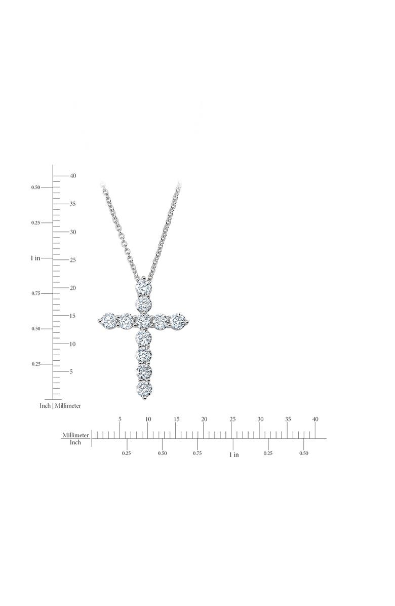 Crislu Round Cubic Zirconia Cross Pendant Necklace, Alternate, color, Pure Platinum/ Clear Stone