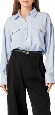 English Factory Military Button-Up Shirt
