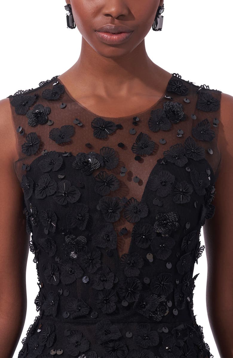 Carolina Herrera Embellished Tulle Fit & Flare Cocktail Dress, Alternate, color,