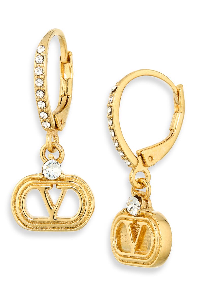 Ovalette VLOGO Drop Earrings, Main, color, GOLD
