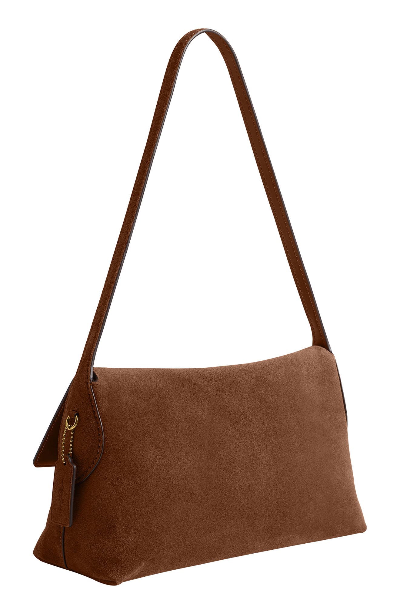 COACH Chelsea 30 Suede Shoulder Bag, Alternate, color, B4/ Warm Brown
