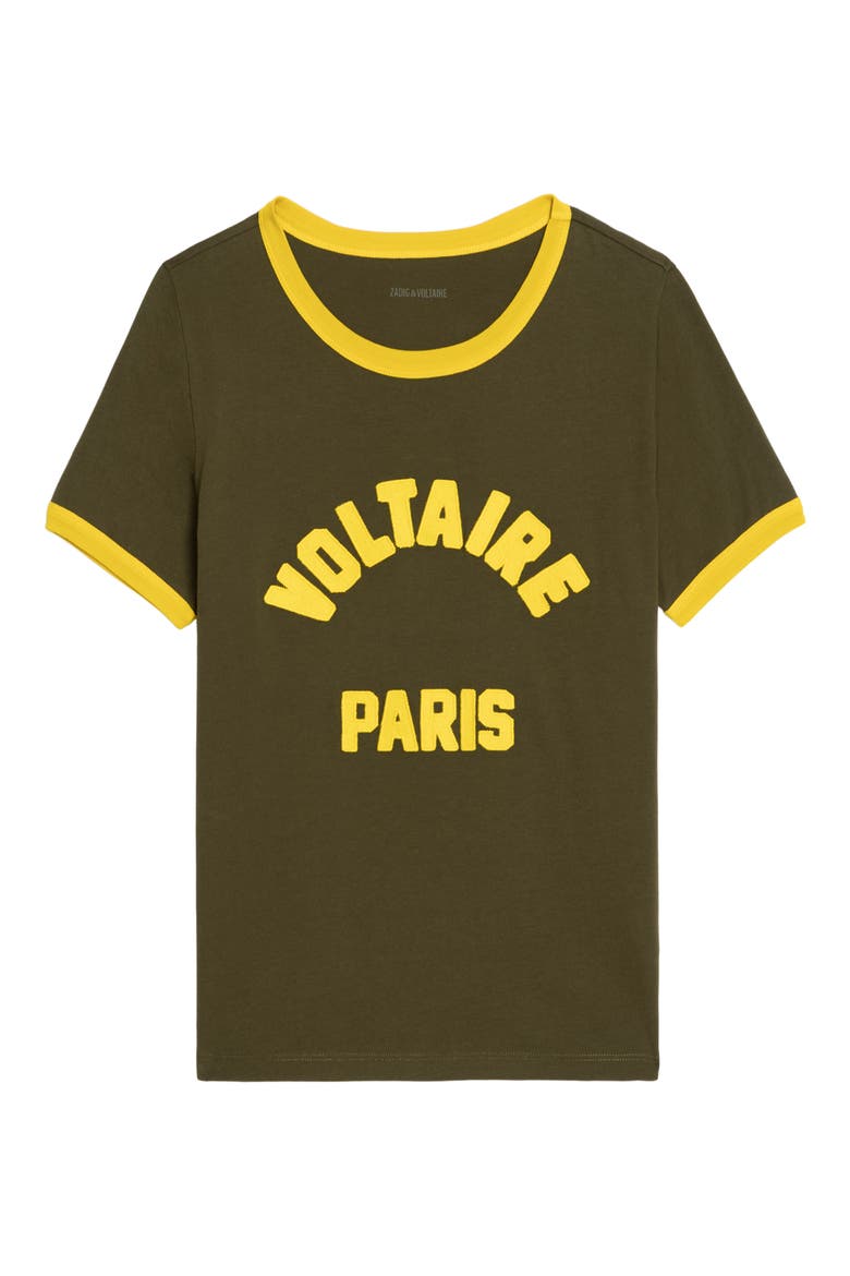 Alys Voltaire Paris Appliqué Cotton Graphic T-Shirt, Alternate, color, TILLEUL
