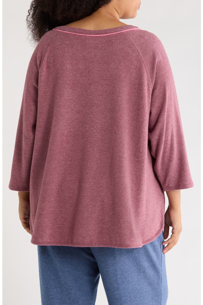 Keyhole Hacci Knit Pullover, Alternate, color, RAISIN HEATHER