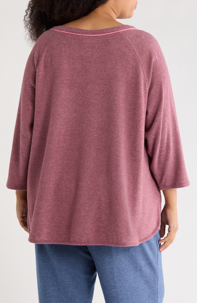 RUBY RD Keyhole Hacci Knit Pullover, Alternate, color, Raisin Heather