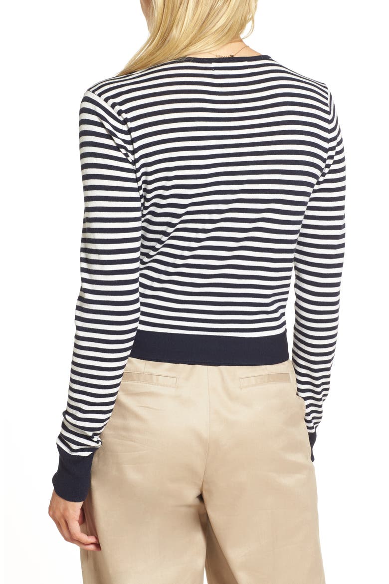 Wrap Sweater, Alternate, color, NAVY- WHITE EVEN STRIPE